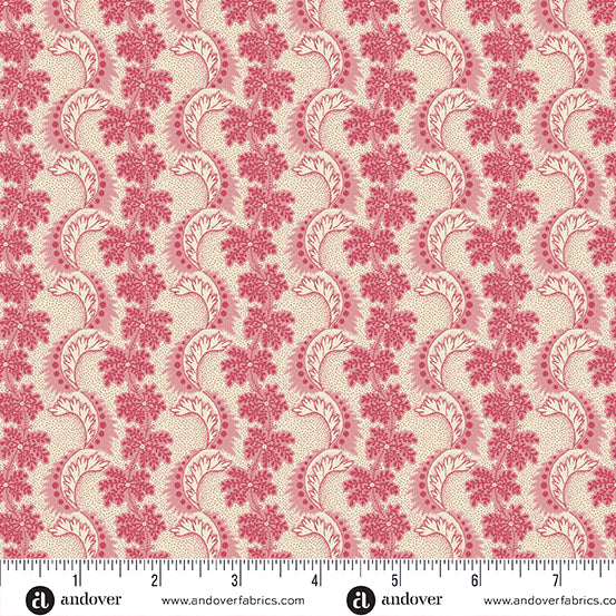 Fabric LOUISE RASPBERRY, A-1539-E from Holbrook Collection by MAX AND LOUISE for Andover