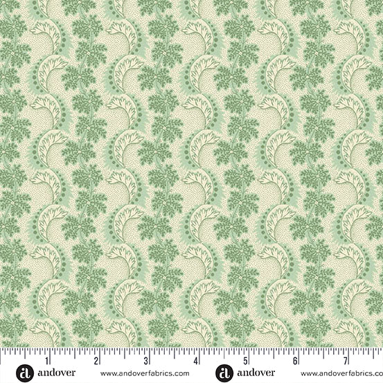 Fabric LOUISE GREEN, A-1539-G from Holbrook Collection by MAX AND LOUISE for Andover