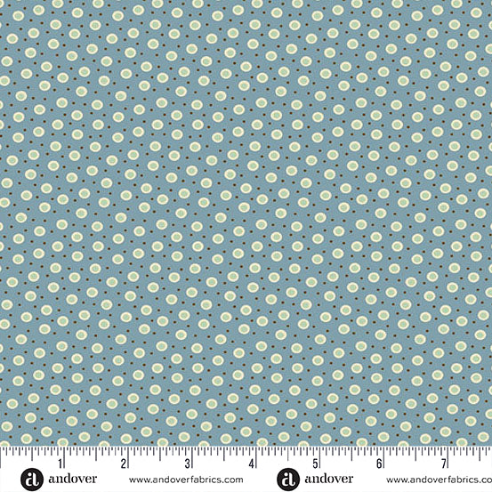 Fabric JOANI BLUE, A-1540-B from Holbrook Collection by MAX AND LOUISE for Andover