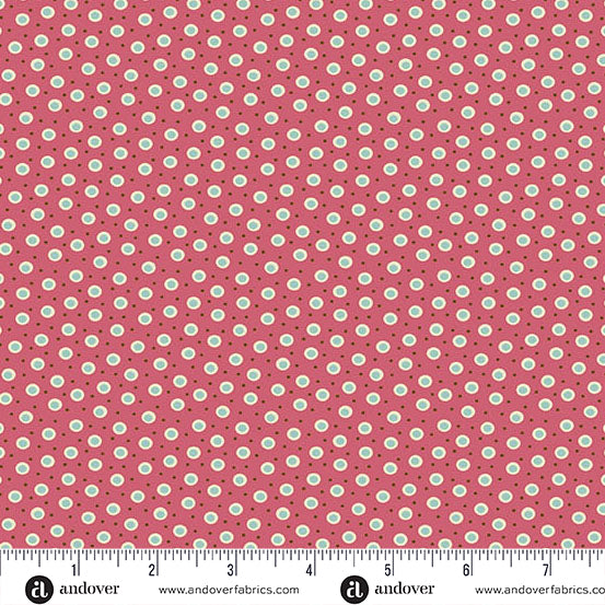 Fabric JOANI RASPBERRY, A-1540-R from Holbrook Collection by MAX AND LOUISE for Andover