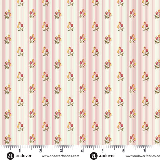 Fabric JUDITH PINK, A-1541-E from Holbrook Collection by MAX AND LOUISE for Andover