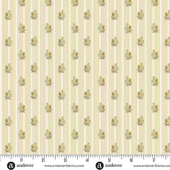 Fabric JUDITH YELLOW, A-1541-Y from Holbrook Collection by MAX AND LOUISE for Andover