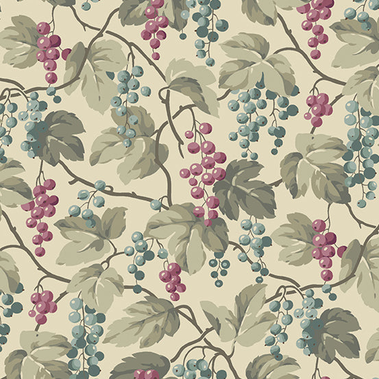 Fabric CURRANTS Color BISCUITS from English Garden Collection by Edyta Sitar for Andover, A-792-L