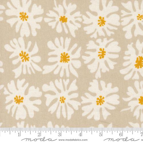 Fabric Urban Whisper Mochi Linen Daisy STONE by Zen Chic for Moda 11654 32L