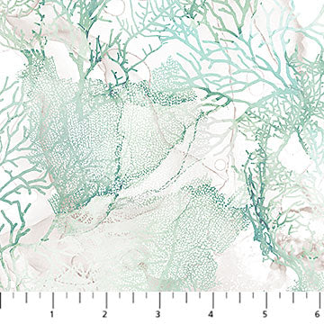 Fabric CORAL SEAFOAM from SEA BREEZE Collection by Deborah Edwards and Melanie Samra, DP27100-61