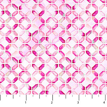 Fabric DP27833-22 GRID PINK from CONCERTO Collection by Deborah Edwards and Melanie Samra for Northcott