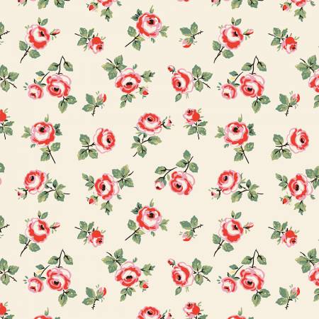 Fabric ROSE PETALS NATURAL by Elea Lutz from the My Favorite Things Collection for Poppie Cotton, # FT23712
