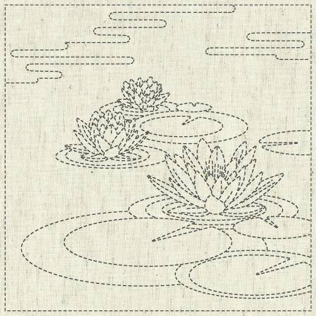 Sashiko Cloth - Water Lily # KF2020-17 from QH Textiles