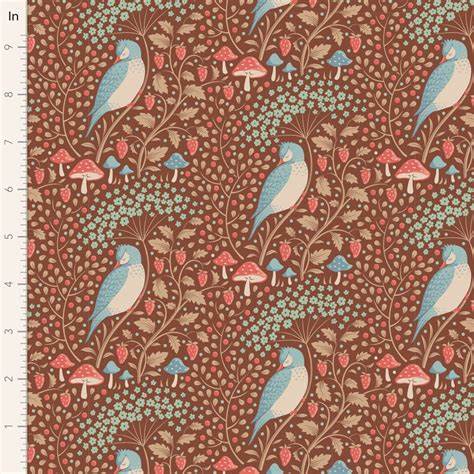 Tilda Fabric SLEEPYBIRD PECAN from Hibernation Collection, TIL100533
