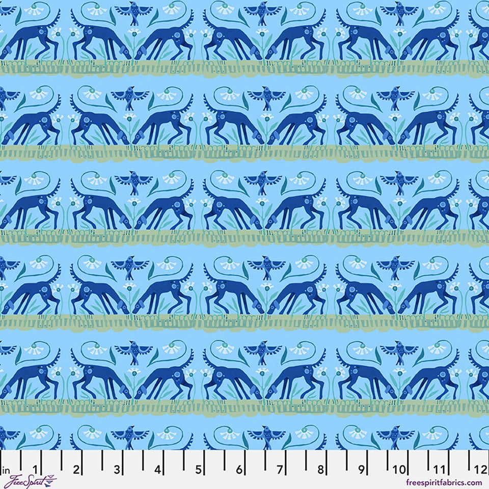 Fabric JUST HERE AZUL, from AZUL Collection by Adam Trest, PWAT015.AZUL