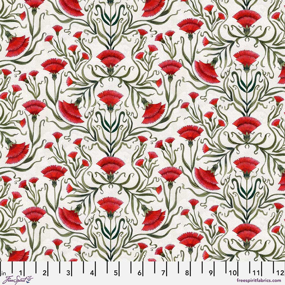 Fabric CARNATION WHITE from NOCTURNAL CREATURES Collection by Maria Matos PWMM007.WHITE