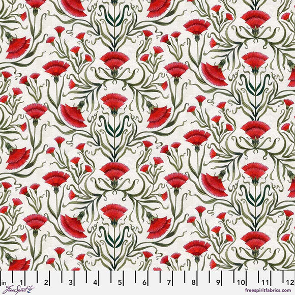 Fabric CARNATION WHITE from NOCTURNAL CREATURES Collection by Maria Matos PWMM007.WHITE