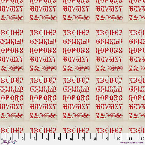 Fabric RED - TYPOGRAPHY, PWTH224.RED, from Palette RED Collection Designed by Tim Holtz