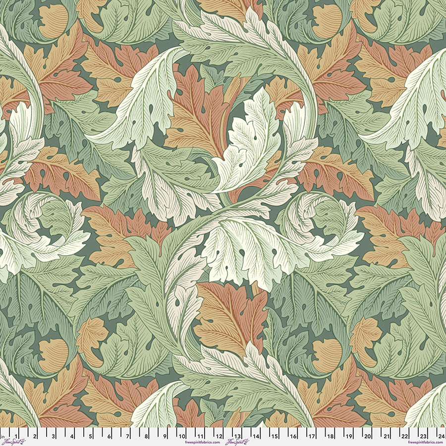 Fabric LARGE ACANTHUS MULTI, from Leicester Collection, Original Morris & Co for Free Spirit, PWWM083.MULTI