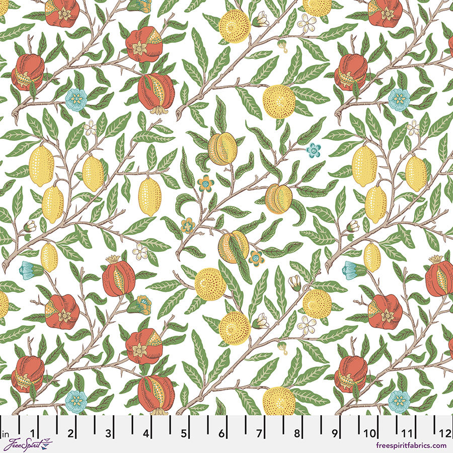 Fabric FRUIT WHITE, from Leicester Collection, Original Morris & – SoKe