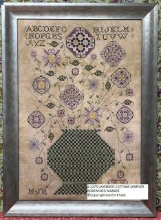 Cross-Stitch Sampler Pattern LAVENDER COTTAGE SAMPLER by Karen Kluba from Rosewood Manor, S-1275