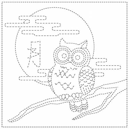 Sashiko Cloth Owl - White # SC2021-08W from QH Textiles