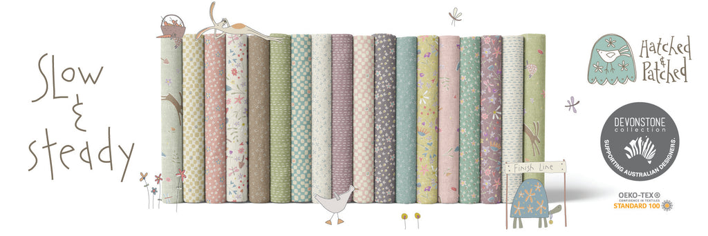 Fabric Fat 1/4 bundle, from SLOW AND STEADY Collection by Anni Downs for Devonstone, Australia