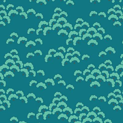 Tilda Fabric COTTONBLOOM PETROL from Bloomsville Collection, TIL100513
