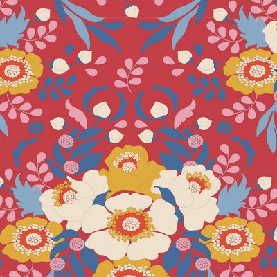 Fabric JUBILEE-ANEMONY RED by TILDA, TIL100541