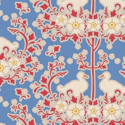Fabric JUBILEE-DUCK NEST BLUE by TILDA, TIL100555