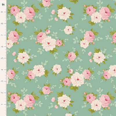 Fabric SUNDAY BRUNCH PERNILLE TEAL by TILDA, TIL100583