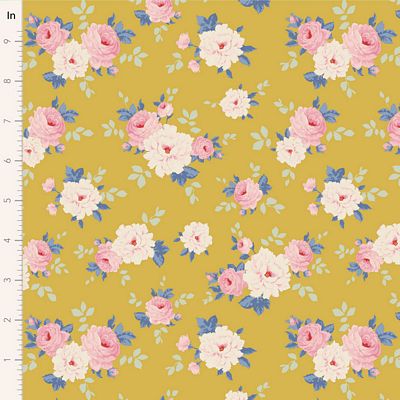 Fabric SUNDAY BRUNCH PERNILLE YELLOW by TILDA, TIL100588