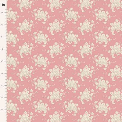 Fabric SUNDAY BRUNCH WHITE FLOWER PINK by TILDA, TIL100591