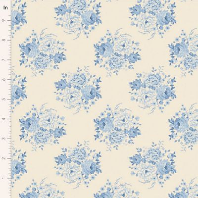 Fabric SUNDAY BRUNCH MIA BLUE by TILDA, TIL100597