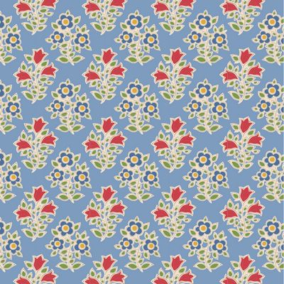 Fabric FARM FLOWERS LIGHT BLUE, blenders for JUBILEE Collection by TILDA, TIL110100
