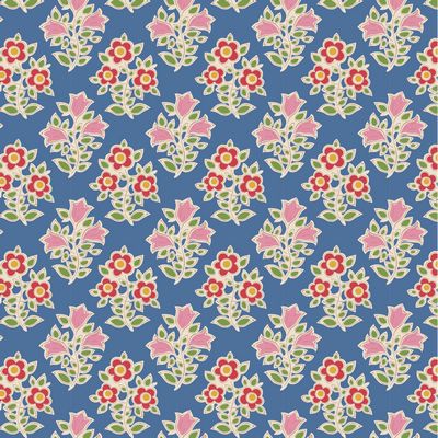 Fabric FARM FLOWERS BLUE, blenders for JUBILEE Collection by TILDA, TIL110101