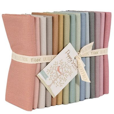 Fabric 15 FAT 1/4s BUNDLE of POPPYSEED Collection by TILDA, TIL300270