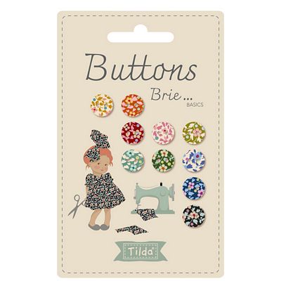 Tilda BUTTONS, of BRIE Collection, 10 pcs set, 10mm/0.4"diameter, TIL400079