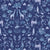 Fabric NIGHT-TIME ANIMALS - MIDNIGHT - WB077, from SAFARI Collection by Lewis and Irene