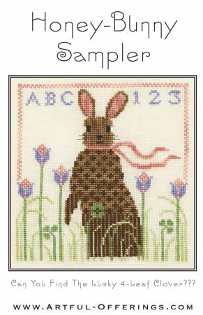 Cross-Stitch Sampler Pattern HONEY BUNNY SAMPLER # XS19173 by Artful Offerings
