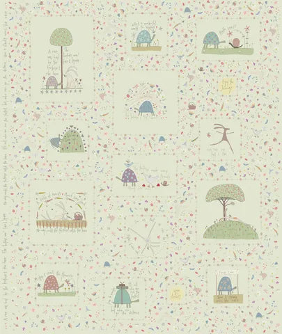 Fabric DV7421 BLUE PANEL, from SLOW AND STEADY Collection by Anni Downs for Devonstone, Australia