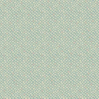 Fabric DV7432 CREAM CHECKS ON BLUE, from SLOW AND STEADY Collection by Anni Downs for Devonstone, Australia