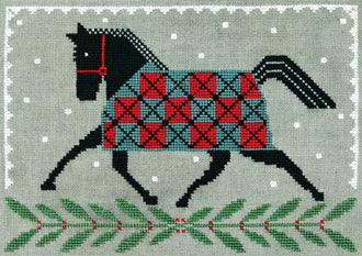 Cross-Stitch Sampler Pattern HORSE COUNTRY HOLIDAY# XS18165 by Artful Offerings