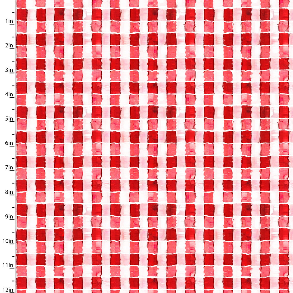 Quilting Fabric GINGHAM, Red, from The Welcome to the Funny Farm Collection by Connie Haley from 3 Wishes, 18730-RED-CTN-D