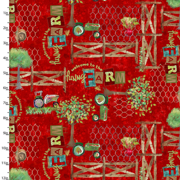 A Panel, Quilting Fabric from The Great Outdoors Collection by Connie Haley  from 3 Wishes, 160030-RED-CTN-D