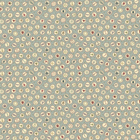 Henry Glass Fabric Circles LIGHT BLUE #2817-17 from O' Christmas Tree Collection by Anni Downs