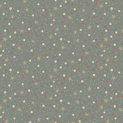 Henry Glass Fabric Stars DARK BLUE #2820-77 from O' Christmas Tree Collection by Annie Downs
