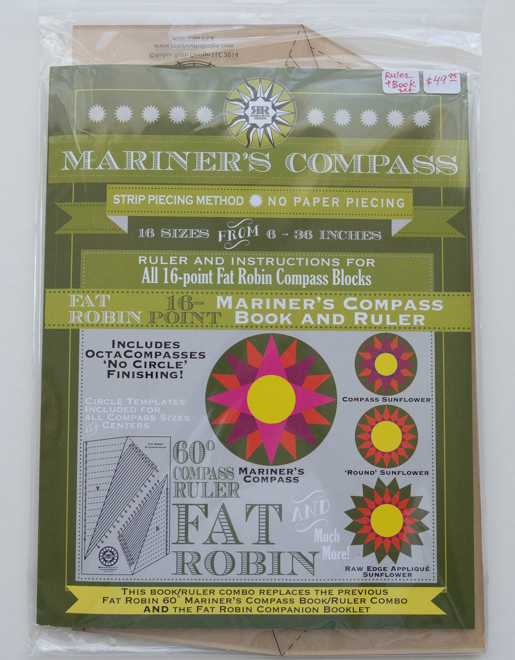 Quilters' Ruler System (Book and Ruler) Mariner Compass 16-Point by Ro –  SoKe
