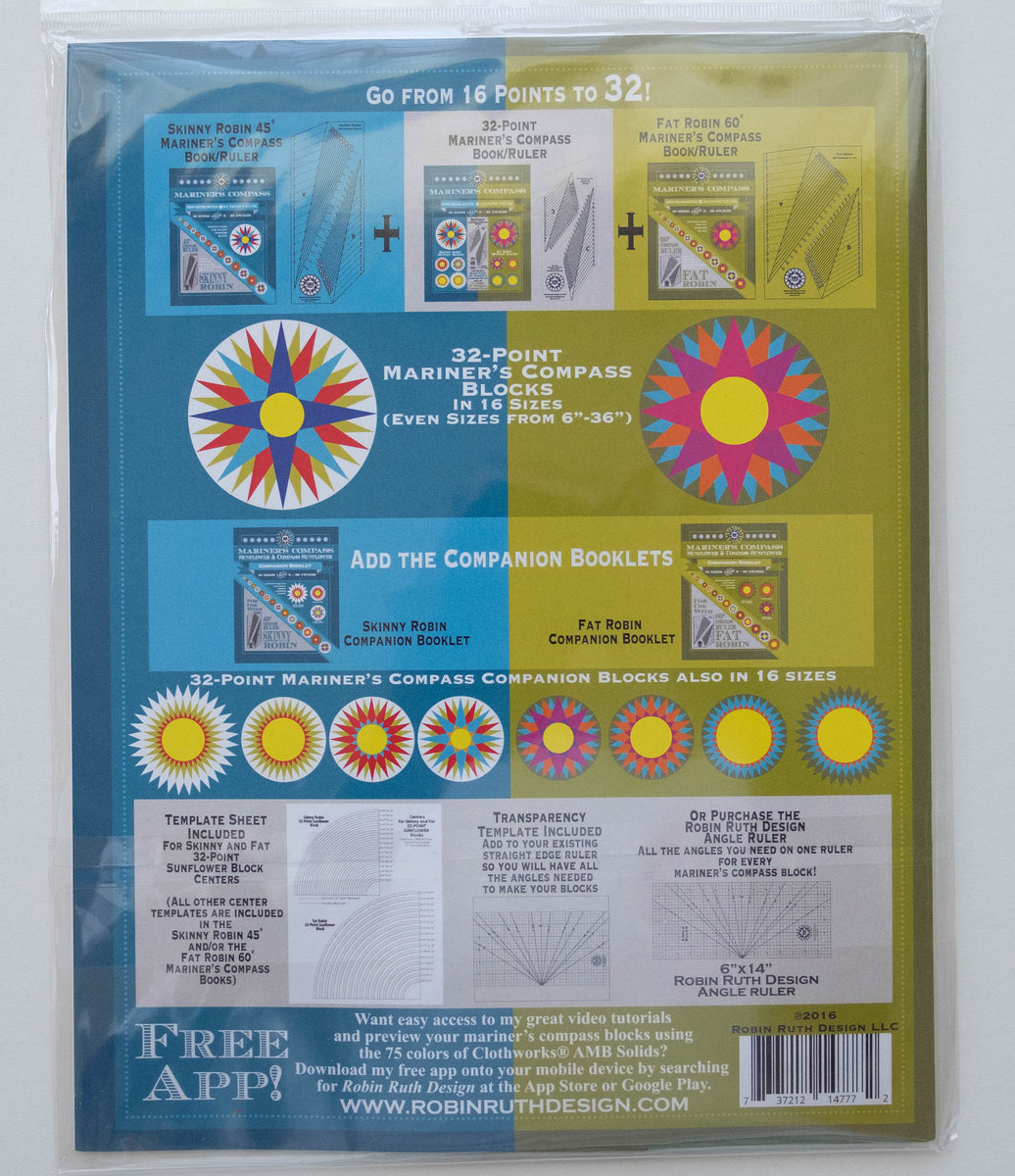 Quilters' Ruler System Mariner Compass 32-Point by Robin Ruth Designs ...