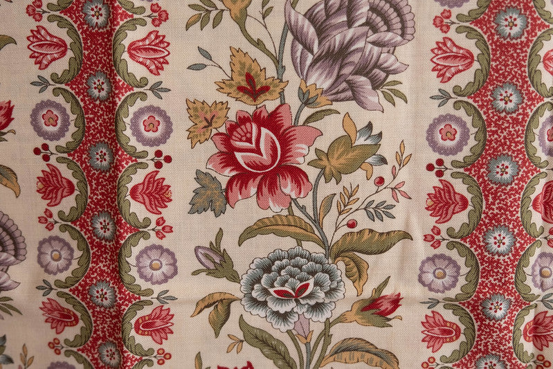 Quilting Fabric Jardin de Versaille by French General for Moda, Pattern# 13811, Border, Cream
