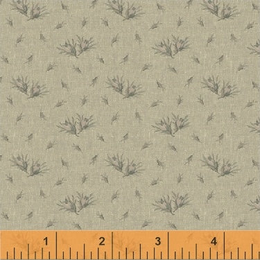 Quilting Fabric Flower Buds from Windham Fabrics from Reed's Legacy Collection c.1895  by Jeanne Horton. 51192-9 Beechnut. Reproduction Series