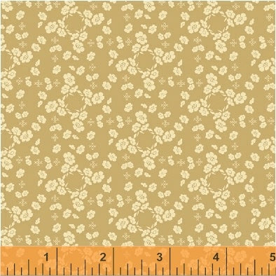 French Armoire, Flower Pillow Quilting Fabric from L'Atelier Perdu for Windham Fabrics, 51552-5, Cafe au Lait