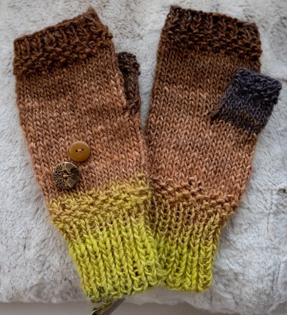 Handknit Handwarmers from NORO yarn