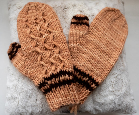 Hand-knit Mittens from Malabrigo Chunky yarn, Color: Applewood