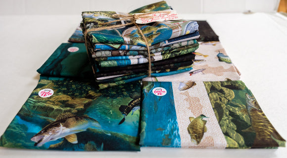 Fabric Bundle of 7 half-yards from Hooked Collection, by Al Agnew For Northcott Fabrics